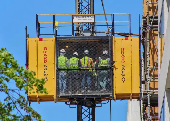 Commercial construction crew on a jobsite