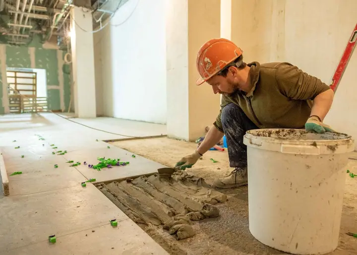 Commercial flooring installation