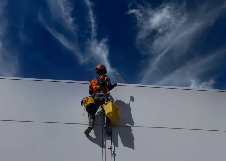 Commercial painting crew at work