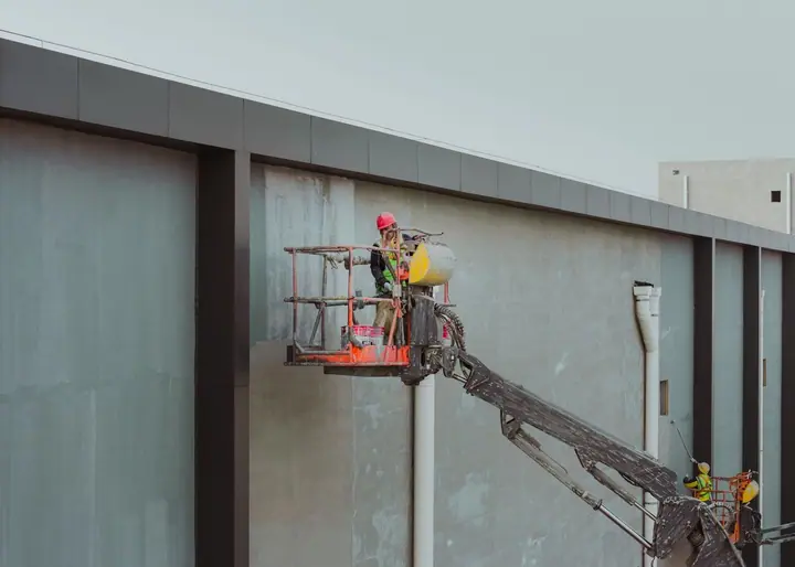 Commercial painting crew at work