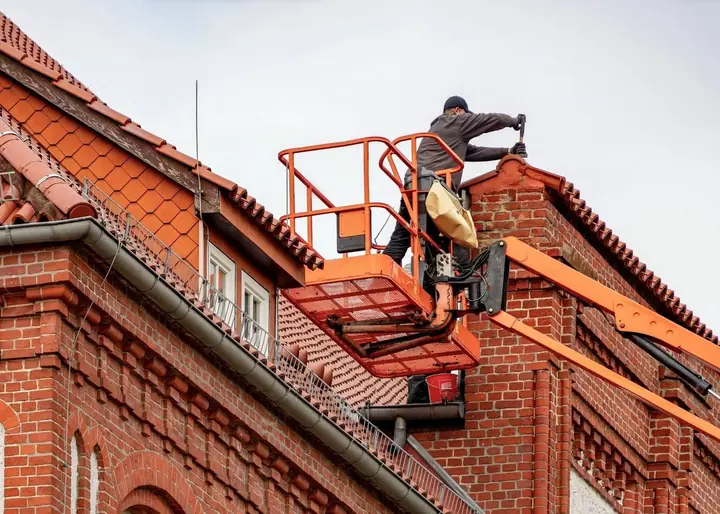 Commercial roofing installation in progress