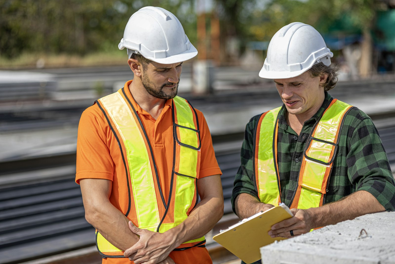 Commercial construction crew on a jobsite